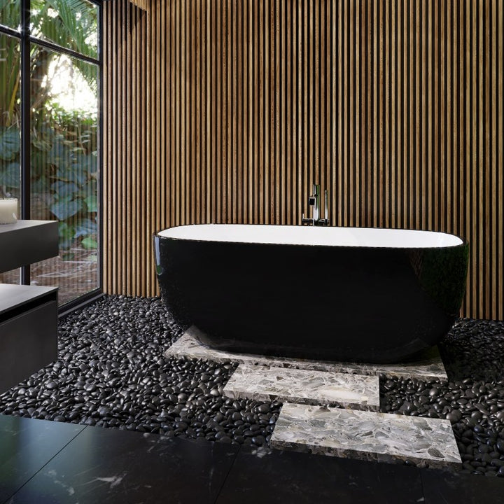 BelBagno Sapphire Black Freestanding Bath