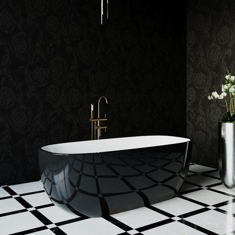 BelBagno Sapphire Black Freestanding Bath