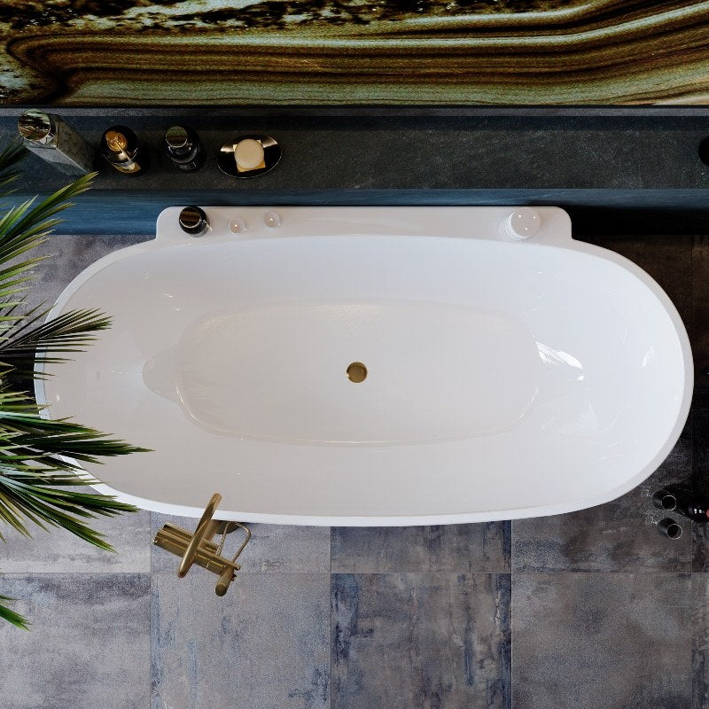 BelBagno Palermo Back to Wall Freestanding Bath