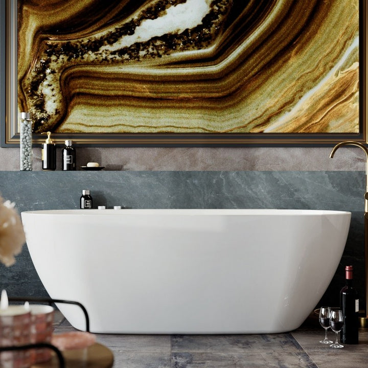 BelBagno Palermo Back to Wall Freestanding Bath